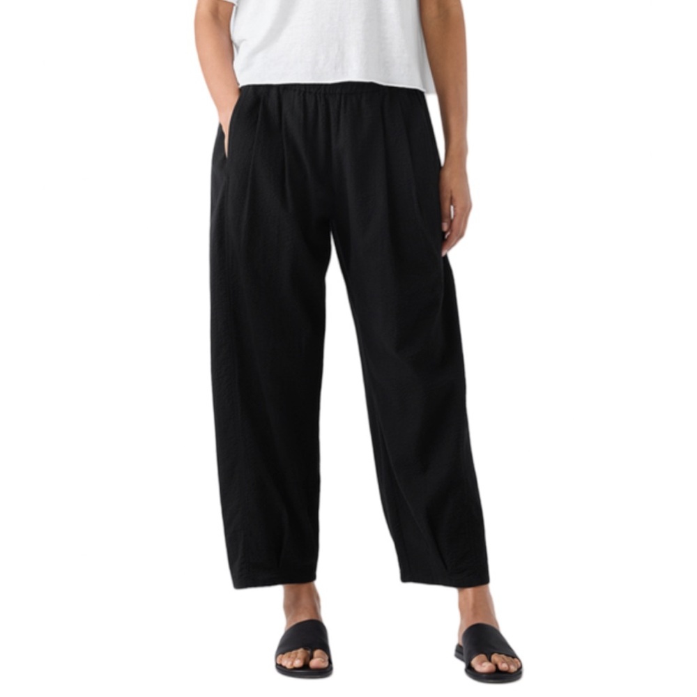 Eileen Fisher Black cotton Gauze Ankle Pants size XL